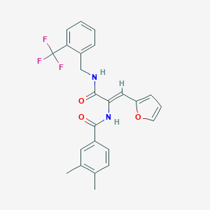 molecular formula C24H21F3N2O3 B303974 N-[2-(2-furyl)-1-({[2-(trifluoromethyl)benzyl]amino}carbonyl)vinyl]-3,4-dimethylbenzamide 