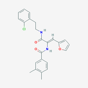 molecular formula C24H23ClN2O3 B303975 N-[1-({[2-(2-chlorophenyl)ethyl]amino}carbonyl)-2-(2-furyl)vinyl]-3,4-dimethylbenzamide 
