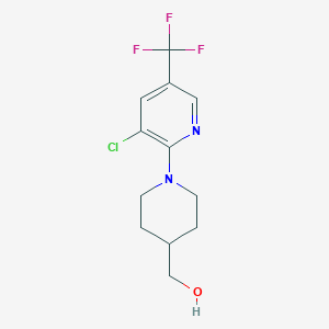 molecular formula C12H14ClF3N2O B3039751 (1-(3-Chloro-5-(trifluoromethyl)pyridin-2-yl)piperidin-4-yl)methanol CAS No. 1308146-14-6