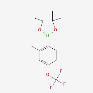 molecular formula C14H18BF3O3 B3039754 4,4,5,5-Tetramethyl-2-(2-methyl-4-(trifluoromethoxy)phenyl)-1,3,2-dioxaborolane CAS No. 1309980-29-7