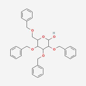 molecular formula C34H36O6 B3039759 3,4,5-Tris(phenylmethoxy)-6-(phenylmethoxymethyl)oxan-2-ol CAS No. 131347-08-5