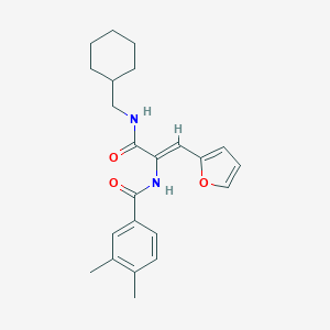 molecular formula C23H28N2O3 B303976 N-[1-{[(cyclohexylmethyl)amino]carbonyl}-2-(2-furyl)vinyl]-3,4-dimethylbenzamide 