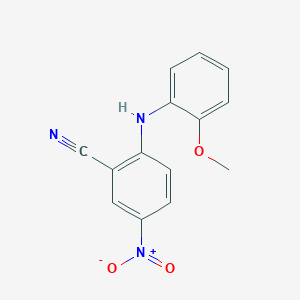 molecular formula C14H11N3O3 B3039775 2-[(2-Methoxyphenyl)amino]-5-nitrobenzonitrile CAS No. 1322200-78-1