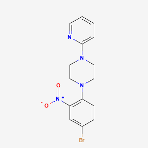molecular formula C15H15BrN4O2 B3039782 1-(4-Bromo-2-nitrophenyl)-4-pyridin-2-ylpiperazine CAS No. 1324551-40-7