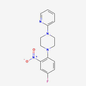 molecular formula C15H15FN4O2 B3039784 1-(4-Fluoro-2-nitrophenyl)-4-(pyridin-2-YL)piperazine CAS No. 1325980-69-5