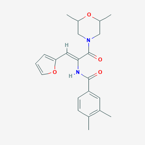 molecular formula C22H26N2O4 B303979 N-[1-[(2,6-dimethyl-4-morpholinyl)carbonyl]-2-(2-furyl)vinyl]-3,4-dimethylbenzamide 
