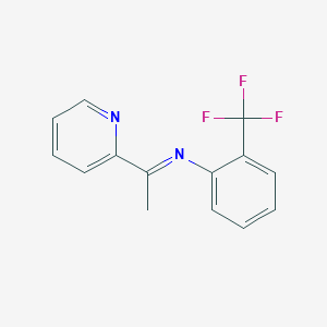 molecular formula C14H11F3N2 B3039798 N-(1-pyridin-2-ylethylidene)-2-(trifluoromethyl)aniline CAS No. 133671-36-0