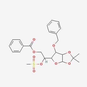molecular formula C24H28O9S B3039805 6-O-Benzoyl-3-O-benzyl-1,2-O-isopropylidene-5-O-mesyl-alpha-D-glucofuranose CAS No. 134198-40-6