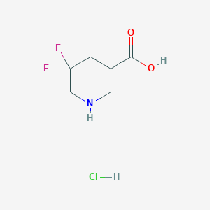 molecular formula C6H10ClF2NO2 B3039838 5,5-二氟哌啶-3-羧酸盐酸盐 CAS No. 1356339-09-7