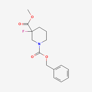 molecular formula C15H18FNO4 B3039849 Methyl 1-Cbz-3-fluoropiperidine-3-carboxylate CAS No. 1363166-15-7
