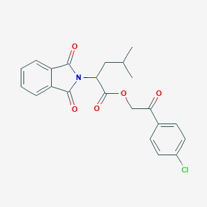 molecular formula C22H20ClNO5 B303986 2-(4-chlorophenyl)-2-oxoethyl 2-(1,3-dioxo-1,3-dihydro-2H-isoindol-2-yl)-4-methylpentanoate 