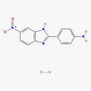 molecular formula C13H11ClN4O2 B3039885 4-(6-Nitro-1H-benzo[d]imidazol-2-yl)aniline hydrochloride CAS No. 1385694-71-2