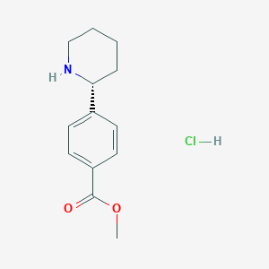 molecular formula C13H18ClNO2 B3039894 盐酸甲基(R)-4-(哌啶-2-基)苯甲酸酯 CAS No. 1391574-76-7