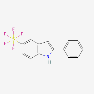 molecular formula C14H10F5NS B3039901 2-Phenyl-5-pentafluorosulfanyl-1H-indole CAS No. 1394319-69-7