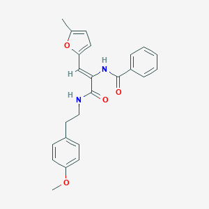 molecular formula C24H24N2O4 B303992 N-[1-({[2-(4-methoxyphenyl)ethyl]amino}carbonyl)-2-(5-methyl-2-furyl)vinyl]benzamide 