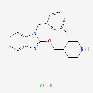 molecular formula C20H23ClFN3O B3039929 1-(3-Fluorobenzyl)-2-(piperidin-4-ylmethoxy)-1H-benzo[d]imidazole hydrochloride CAS No. 1417792-99-4