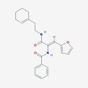 molecular formula C22H24N2O3 B303993 N-[1-({[2-(1-cyclohexen-1-yl)ethyl]amino}carbonyl)-2-(2-furyl)vinyl]benzamide 