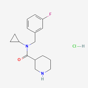 molecular formula C16H22ClFN2O B3039930 N-Cyclopropyl-N-(3-fluorobenzyl)piperidine-3-carboxamide hydrochloride CAS No. 1417793-24-8