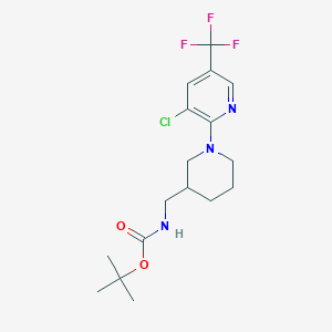 molecular formula C17H23ClF3N3O2 B3039931 tert-Butyl ((1-(3-chloro-5-(trifluoromethyl)pyridin-2-yl)piperidin-3-yl)methyl)carbamate CAS No. 1417793-53-3