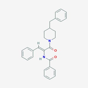 molecular formula C28H28N2O2 B303995 N-{1-[(4-benzyl-1-piperidinyl)carbonyl]-2-phenylvinyl}benzamide 