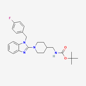 molecular formula C25H31FN4O2 B3039950 叔丁基((1-(1-(4-氟苄基)-1H-苯并[d]咪唑-2-基)哌啶-4-基)甲基)氨基甲酸酯 CAS No. 1420888-80-7