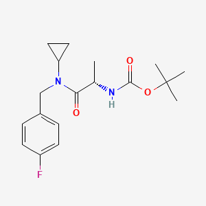 molecular formula C18H25FN2O3 B3039954 (S)-tert-Butyl (1-(cyclopropyl(4-fluorobenzyl)amino)-1-oxopropan-2-yl)carbamate CAS No. 1421010-21-0