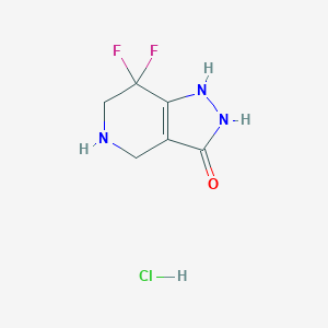 molecular formula C6H8ClF2N3O B3039956 7,7-二氟-4,5,6,7-四氢-1H-吡唑并[4,3-c]吡啶-3-醇盐酸盐 CAS No. 1421270-62-3