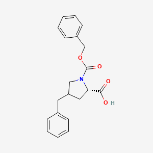 molecular formula C20H21NO4 B3039959 (2S)-4-Benzylpyrrolidine-2-carboxylic acid, N-CBZ protected CAS No. 1421781-97-6