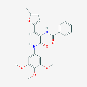 molecular formula C24H24N2O6 B303996 N-{2-(5-methyl-2-furyl)-1-[(3,4,5-trimethoxyanilino)carbonyl]vinyl}benzamide 