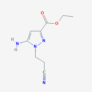 molecular formula C9H12N4O2 B3039969 Ethyl 5-amino-1-(2-cyanoethyl)pyrazole-3-carboxylate CAS No. 1427011-41-3