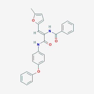 molecular formula C27H22N2O4 B303997 N-{2-(5-methyl-2-furyl)-1-[(4-phenoxyanilino)carbonyl]vinyl}benzamide 