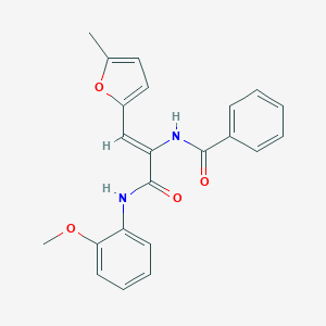 molecular formula C22H20N2O4 B303998 N-[1-[(2-methoxyanilino)carbonyl]-2-(5-methyl-2-furyl)vinyl]benzamide 