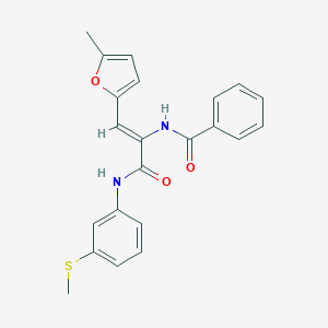 molecular formula C22H20N2O3S B303999 N-(2-(5-methyl-2-furyl)-1-{[3-(methylsulfanyl)anilino]carbonyl}vinyl)benzamide 