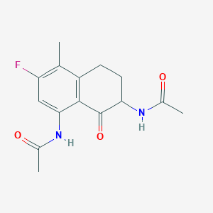 molecular formula C15H17FN2O3 B3039990 N,N'-(3-Fluoro-4-methyl-8-oxo-5,6,7,8-tetrahydronaphthalene-1,7-diyl)diacetamide CAS No. 143655-70-3