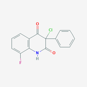 molecular formula C15H9ClFNO2 B3040001 3-Chloro-8-fluoro-3-phenyl-1,2,3,4-tetrahydroquinoline-2,4-dione CAS No. 144603-41-8