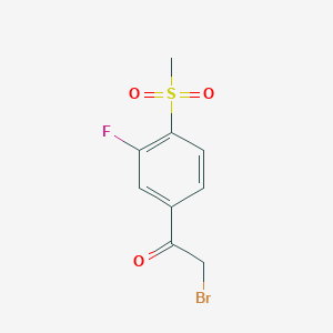 molecular formula C9H8BrFO3S B3040011 2-Bromo-1-[3-fluoro-4-(methylsulfonyl)phenyl]ethanone CAS No. 14528-20-2