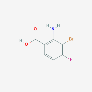 molecular formula C7H5BrFNO2 B3040012 2-Amino-3-bromo-4-fluorobenzoic acid CAS No. 1453798-39-4