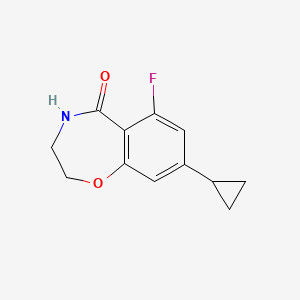 molecular formula C12H12FNO2 B3040021 8-Cyclopropyl-6-fluoro-3,4-dihydro-2H-1,4-benzoxazepin-5-one CAS No. 1472038-62-2