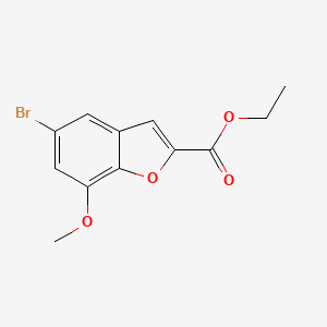 molecular formula C12H11BrO4 B3040043 Ethyl 5-bromo-7-methoxy-1-benzofuran-2-carboxylate CAS No. 150612-67-2