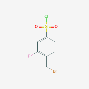 molecular formula C7H5BrClFO2S B3040047 4-(Bromomethyl)-3-fluorobenzenesulphonyl chloride CAS No. 151258-28-5
