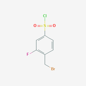 B3040047 4-(Bromomethyl)-3-fluorobenzenesulphonyl chloride CAS No. 151258-28-5