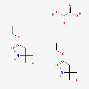 molecular formula C16H28N2O10 B3040060 Ethyl 2-(3-aminooxetan-3-yl)acetate hemioxalate CAS No. 1523618-27-0