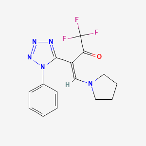 molecular formula C15H14F3N5O B3040065 (Z)-1,1,1-trifluoro-3-(1-phenyltetrazol-5-yl)-4-pyrrolidin-1-ylbut-3-en-2-one CAS No. 152427-06-0