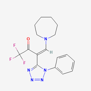 molecular formula C17H18F3N5O B3040066 (Z)-4-(azepan-1-yl)-1,1,1-trifluoro-3-(1-phenyltetrazol-5-yl)but-3-en-2-one CAS No. 152427-09-3