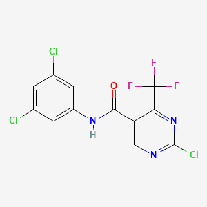 molecular formula C12H5Cl3F3N3O B3040093 2-chloro-N-(3,5-dichlorophenyl)-4-(trifluoromethyl)pyrimidine-5-carboxamide CAS No. 154563-46-9