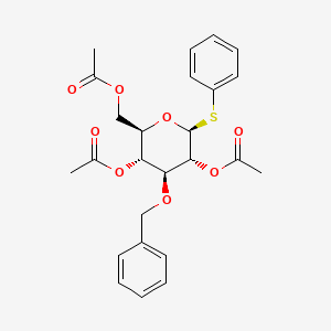molecular formula C25H28O8S B3040121 (2R,3R,4S,5R,6S)-2-(Acetoxymethyl)-4-(benzyloxy)-6-(phenylthio)tetrahydro-2H-pyran-3,5-diyl diacetate CAS No. 158198-55-1