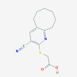 [(3-Cyano-5,6,7,8,9,10-hexahydrocycloocta[b]pyridin-2-yl)thio]acetic acid