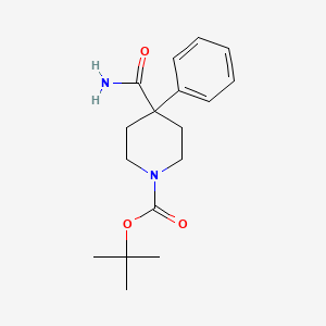 molecular formula C17H24N2O3 B3040182 叔丁基 4-氨基甲酰基-4-苯基哌啶-1-甲酸酯 CAS No. 167262-69-3