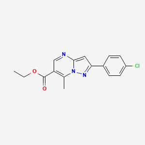 molecular formula C16H14ClN3O2 B3040225 Ethyl 2-(4-chlorophenyl)-7-methylpyrazolo[1,5-a]pyrimidine-6-carboxylate CAS No. 175201-54-4