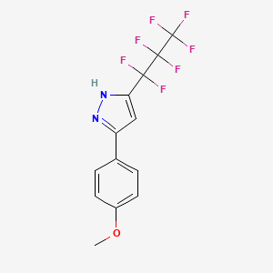 5-(1,1,2,2,3,3,3-heptafluoropropyl)-3-(4-methoxyphenyl)-1H-pyrazole